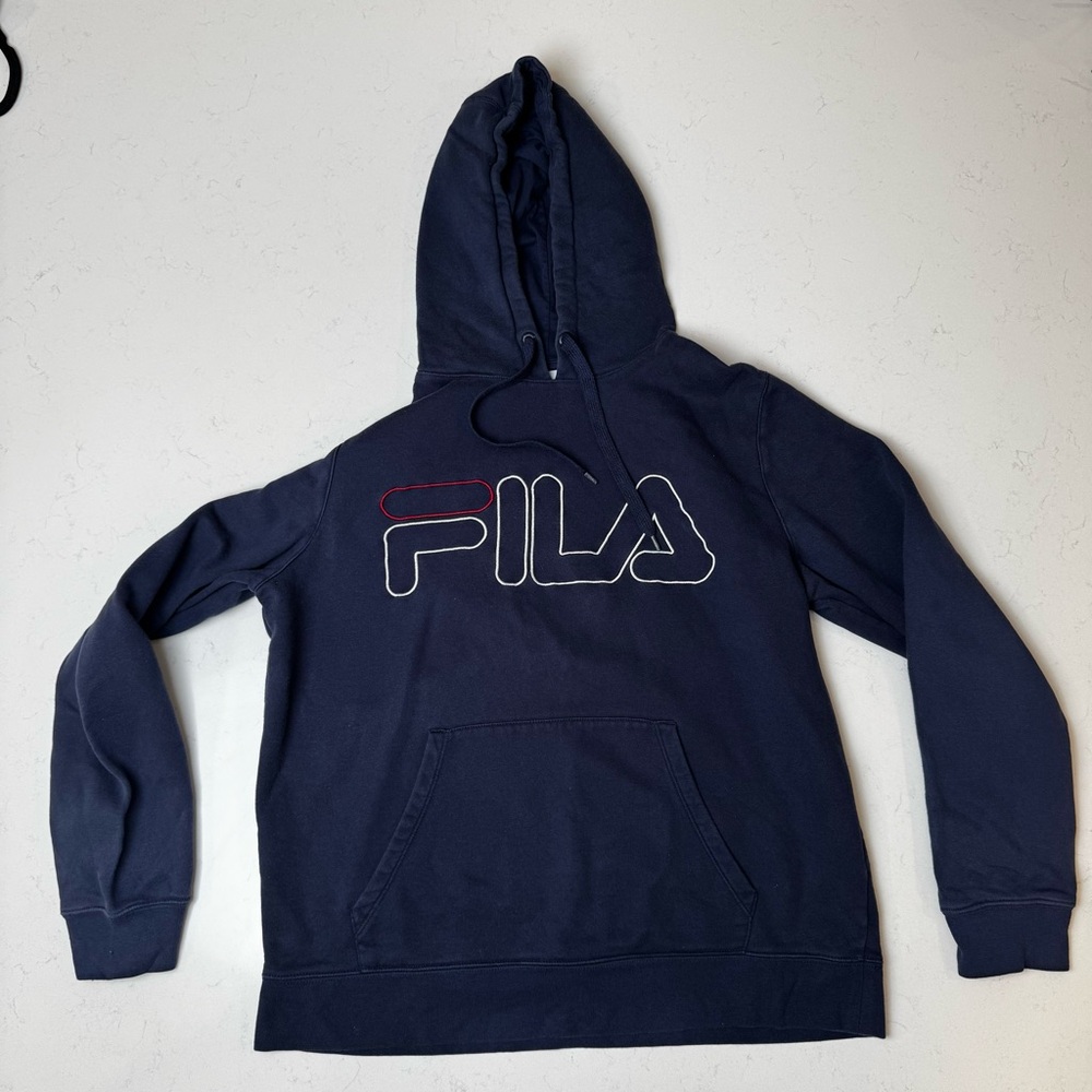 Fila Dark Blue Men's Hoodie with Logo